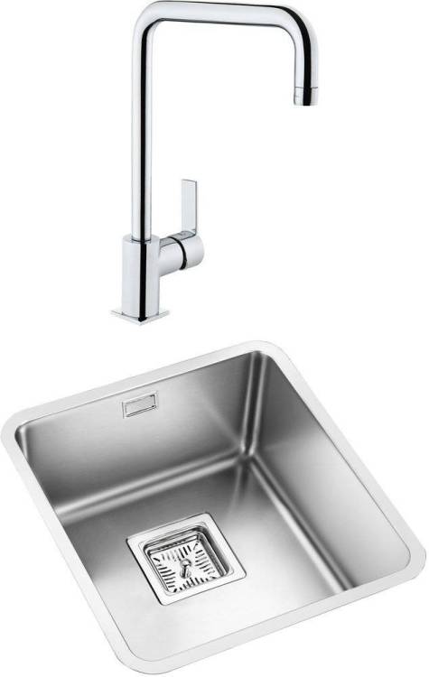 Комплект Мойка кухонная Oulin OL-0362 + Смеситель VitrA Flo S A42103EXP для кухонной мойки