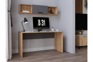 Гарнитур для кабинета ТЭКС Квартет-13 Н14471278 комплект 1, дуб крафт золотой/графит серый