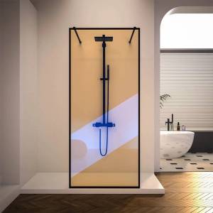 Душевая перегородка Veconi Korato KR90BC-120-09-C4 профиль черный, стекло хамелеон, 120x200