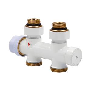 Узел нижнего подключения Primoclima Armature PC700SW термостатический, прямой 1/2"х3/4", белый