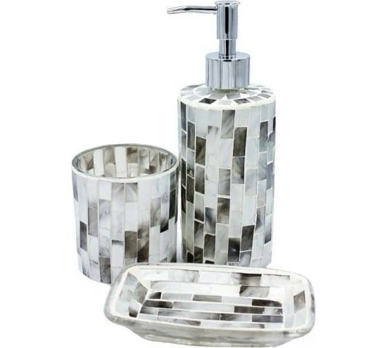 Набор аксессуаров для ванны Bath Plus Vetro W-GL0333AA-SET3 белый, серый