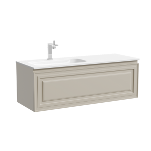 Тумба под раковину Sancos Very VR120LCE левая, c одним ящиком, Beige Soft, 119.5x44.5x40.6