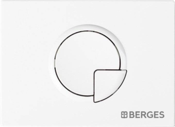 Кнопка смыва Berges Wasserhaus Novum R1 белый, глянец