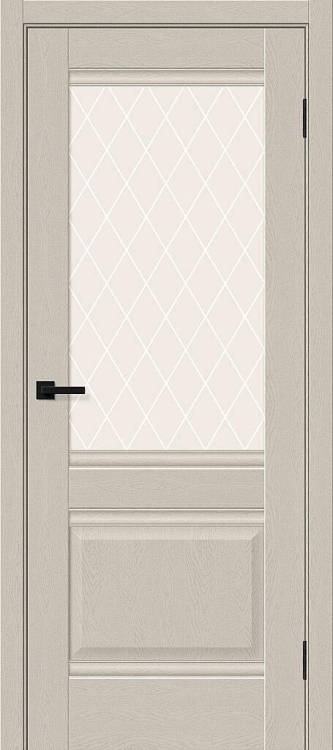 Межкомнатная дверь Bravo Прима-3 полотно Cream Silkwood, стекло White Сrystal 900x2000