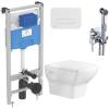 Комплект Унитаз подвесной Bien Dor DRKA050AMVP0W5000 + Инсталляция Ideal Standard ProSys 120P R027767 + Кнопка Oleas R0124AA хром + Гигиенический душ Lemark Solo LM7165C
