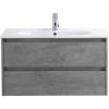 Тумба с раковиной Belbagno Kraft KRAFT-800-2C-SO-CG 80x46x50 Cemento Grigio подвесная с двумя выкатными ящиками