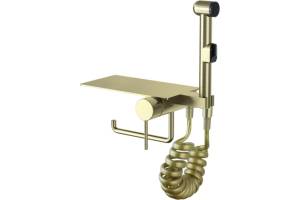 Гигиенический душ Bronze de Luxe Scandi 708/1BR встраиваемый, с полкой и пружинным шлангом, бронза