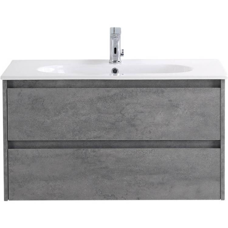 Тумба с раковиной Belbagno Kraft KRAFT-800-2C-SO-CG 80x46x50 Cemento Grigio подвесная с двумя выкатными ящиками