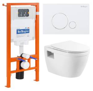 Комплект Belbagno Loto BB070CHR/SC/BB002-80/BB014-SR-BIANCO кнопка белая