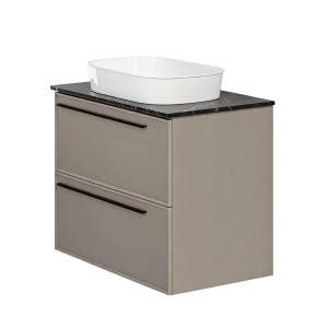 Тумба с раковиной La Fenice Elba Twin Cappuccino NFNC-01-ELB-C-80-2-3-M-GB бежевая матовая, 80 см