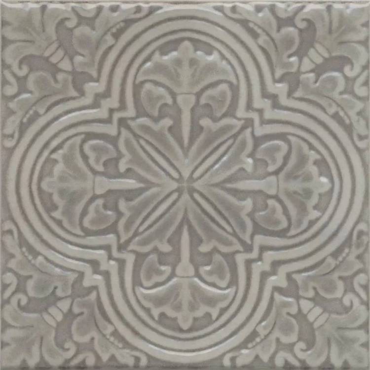 Декор Kerama Marazzi Фес KMD3STA006BN серый глянцевый 15x15