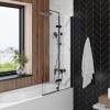 Шторка на ванну Maretti Valentina VA41R8014097-560 профиль черный, стекло прозрачное, 80x140 см фото 7