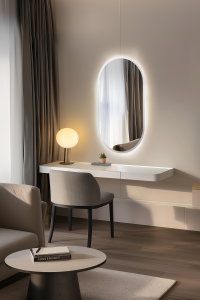 Зеркало DQ Bonn (Бонн) DQMBON60100LTGRY с LED подсветкой, серый, 100x60 см