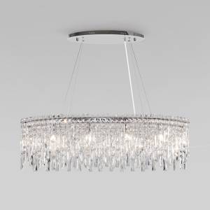 Подвесной светильник Eurosvet Blitz 60159/10 хром/ прозрачный хрусталь Strotskis Smart