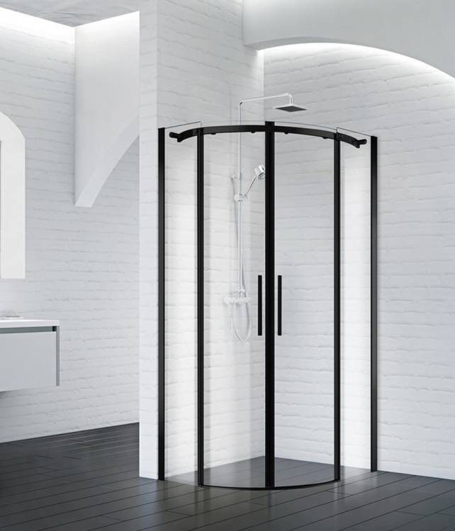 Душевой уголок BelBagno Acqua R-2-100-C-NERO