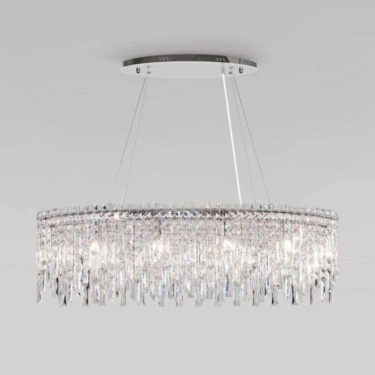 Подвесной светильник Eurosvet Blitz 60159/10 хром/ прозрачный хрусталь Strotskis Smart