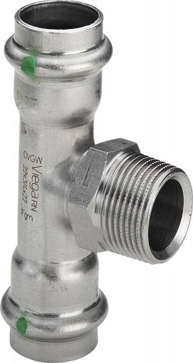 Тройник Viega с наружной резьбой 35 х R 3/4 х 35 мм, Sanpress Inox, модель 2317.1