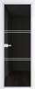 Межкомнатная дверь Profil Doors 3 AX цвет профиля Вайт, стекло безопасное 6 мм черное тонированное 600x2000