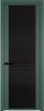 Межкомнатная дверь Profil Doors 2 AGP цвет профиля Зеленый воск, стекло безопасное 6 мм мору черный 800x2000