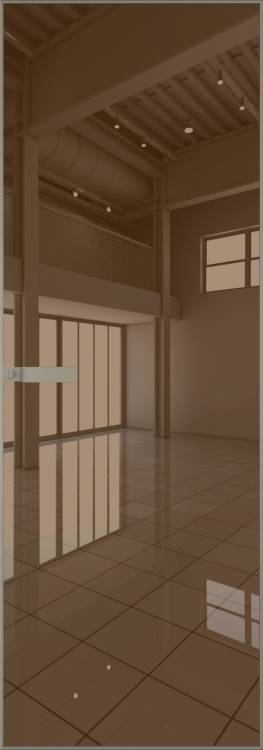 Межкомнатная дверь Profil Doors 1 AGN цвет профиля Никель матовый, стекло безопасное 4 мм зеркало бронзовое 700x2000