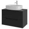 Тумба с раковиной Orange Line Li-80TubMDF+B08-600W черная матовая, 80.5 см