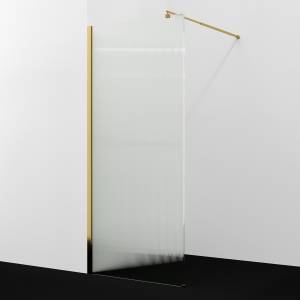 Душевая перегородка Wasserkraft Rur 30W46PG-FL профиль глянцевое золото, стекло рифленое, 110x120x200