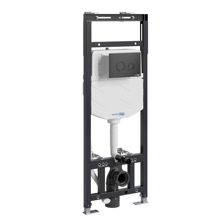 Система инсталляции для унитазов Wasserkraft Alme 15TLT.010.ME.MB01 клавиша черный матовый