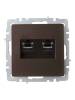 Розетка компьютерная RJ45 2-местная IEK Brite BR-K20-2-K45 темная бронза фото 4