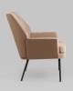 Кресло Stool Group Харви QH-8312K 263-7+b XC309-17 светло-коричневая рогожка, с коричневой экокожей фото 3