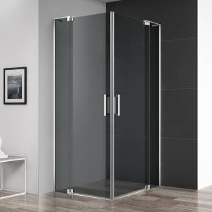Душевой уголок Cezares Slider AH 2 80/90-100/110 Grigio Cr профиль хром, стекло серое