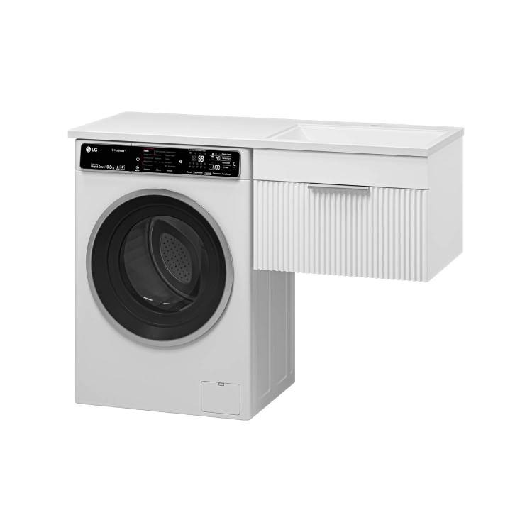 Тумба под раковину Brevita Enfida - 60 ENF-09060-011Я подвесная, 1 ящик, под стиральную машину, белая матовая, эмаль