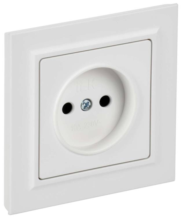 Розетка 1-местная IEK Brite BR-R10-10-K91-F арктический белый