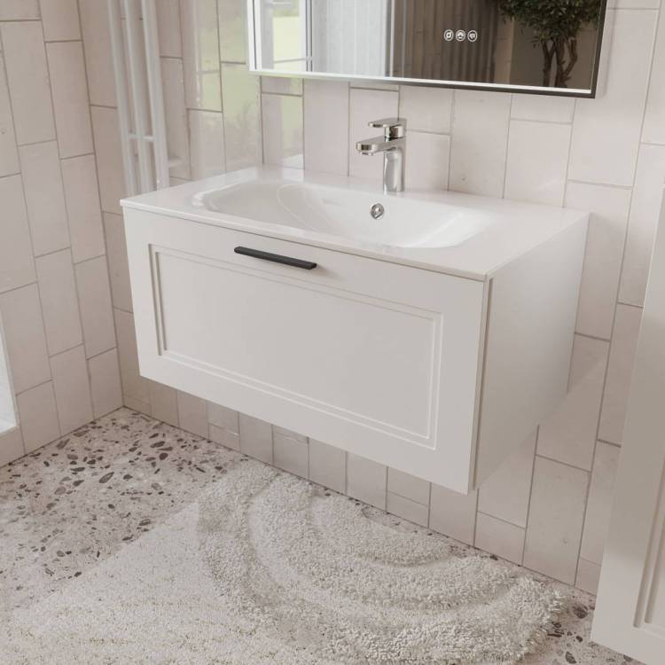 Тумба с раковиной Terminus Classik CLA10801900301O белый, 80x38