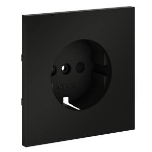 Лицевая панель для розетки с заземлением и шторками Voltum S70 VLS000708 черный