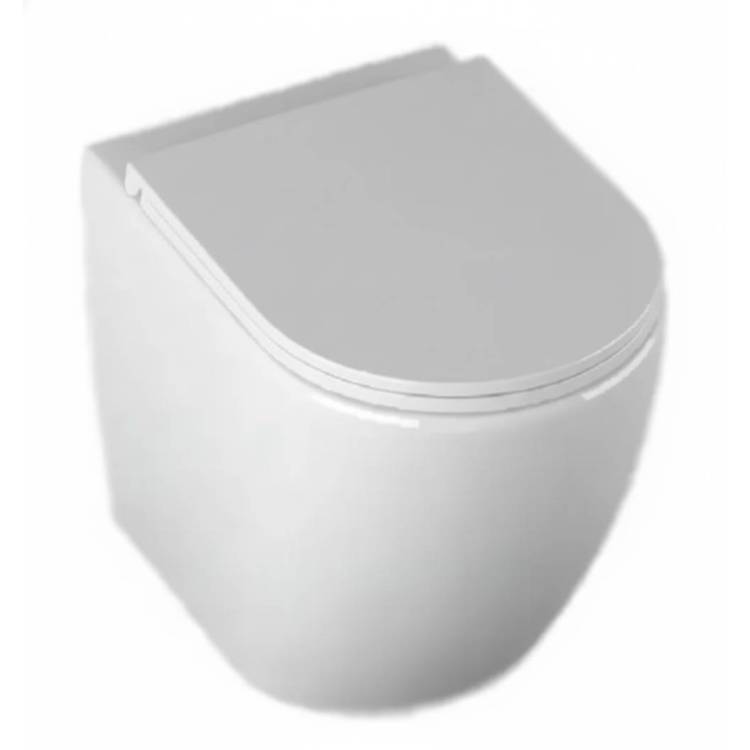 Унитаз приставной Isvea Infinity 10NF10001SV + 40KF0200I-S безободковый, с крышкой-сиденьем микролифт