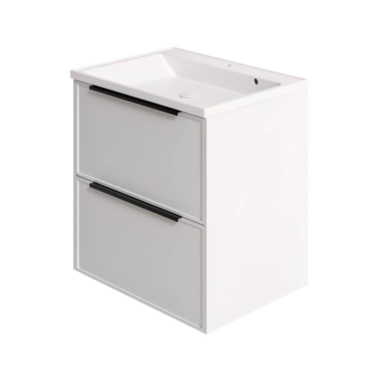 Тумба с раковиной La Fenice Simpla Twin Bianco NFNC-01-SIM-B-60-2-3-60 белая матовая, 60 см