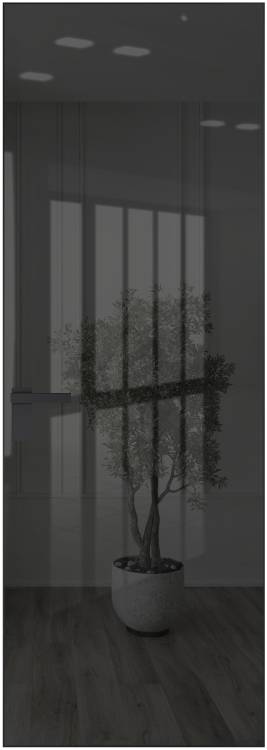 Межкомнатная дверь Profil Doors 1 AGK цвет профиля Черный, стекло безопасное 4 мм зеркало серое 700x2000