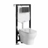 Унитаз с инсталляцией Wasserkraft Aller (Аллер) 10TLT.010.ME.MB02.H001 безободковый, сиденье микролифт, кнопка черный матовый