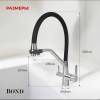 Смеситель для кухни BOND Smart B64-0400 с гибким изливом и подключением к фильтру, черный, сталь фото 5