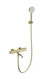 Смеситель для ванны Wonzon & Woghand WW-A2006-A1-BG с душем и термостатом, брашированное золото