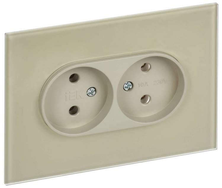 Розетка 2-местная IEK Skandy SK-R20-10-K10 бежевый