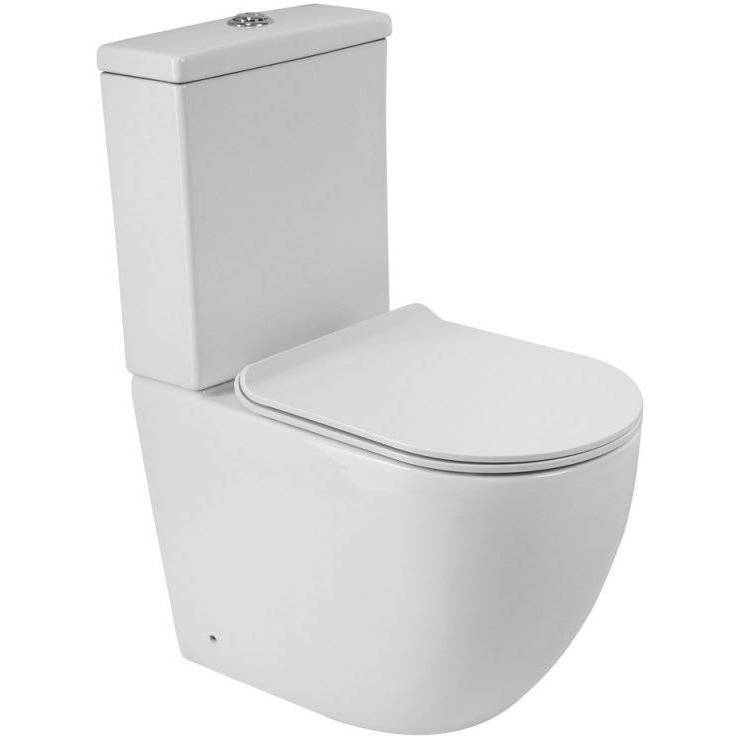 Унитаз-компакт BelBagno Amanda BB051CPR безободковый, с крышкой-сиденьем микролифт