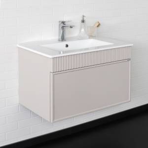 Тумба с раковиной Comforty Мадрид-70 00-00020643 подвесная, серый шелк