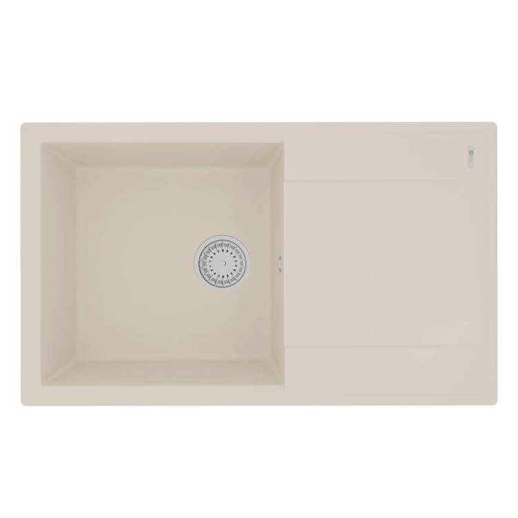 Кухонная мойка Lemark IMANDRA 840 9910036 врезная прямоугольная с крылом из кварцгранита шампань