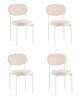 Набор из 4 стульев Stool Group Бриф SN AV 477-C01-9016-K X4 молочный каркас белый муар, велюр