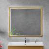 Зеркало Cezares Interni CZR-SPC-INT-1000-900-LED-TCH-WARM-BORO с подсветкой, сенсорным выключателем и подогревом, Брашированное золото, 100x90 фото 6