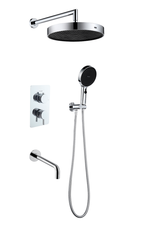 Душевой комплект Boheme Cell 427-CR Chrome с изливом и смесителем