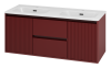 Тумба с раковиной Brevita Вайн УТ000027014 бордовая эмаль, 120 см