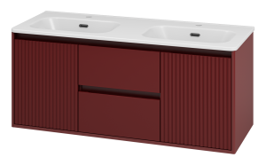 Тумба с раковиной Brevita Вайн УТ000027014 бордовая эмаль, 120 см