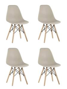 Набор из 4 стульев Stool Group Eames Style DSW Y801-V SEAT beige x4 бежевый